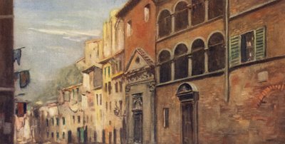The House of Saint Catherine, Siena (farve litho) af Stephen Reid