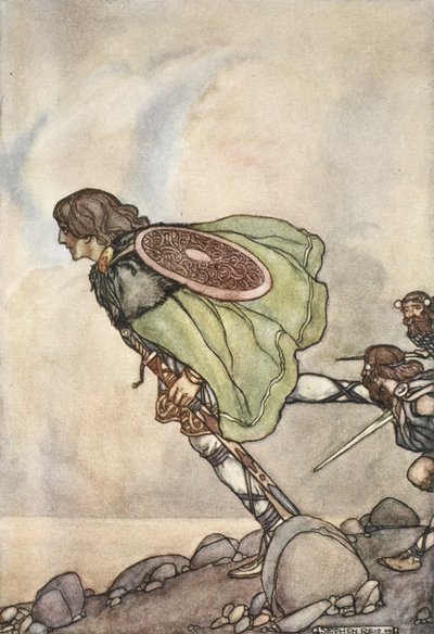 De løb ham med bakke og fly, illustration fra 