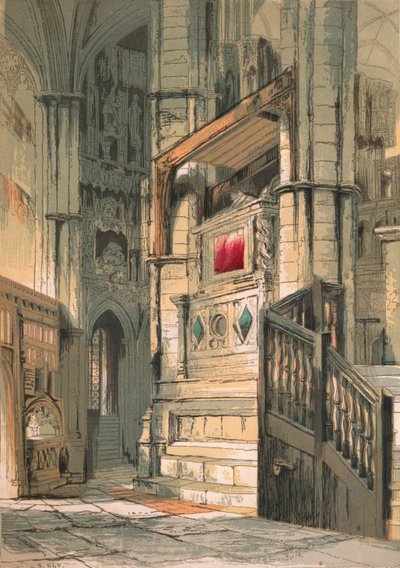Westminster Abbey. Korets sydlige sidegang, 1845 af Stephen Sly