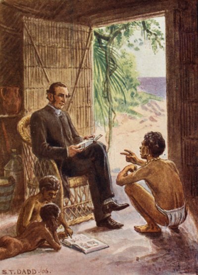 Illustration af biskop Pattesons liv (farvelitografi) af Stephen T. Dadd