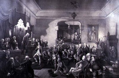 Indvielsen af Robert Burns (1759-96) som digterpristager på Lodge, Canongate, Edinburgh af Stewart Watson