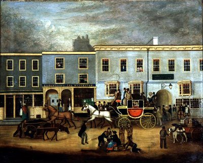 The Kings Arms, Kendal (olie på panel) af Stirzacker Stirzacker