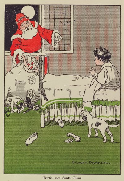 Bertie ser julemanden, bogillustration af Stuart Barker