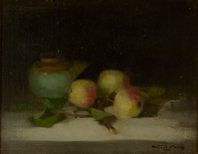 Et stilleben med æbler og ingefærkrukke (olie på lærred) af Stuart Park