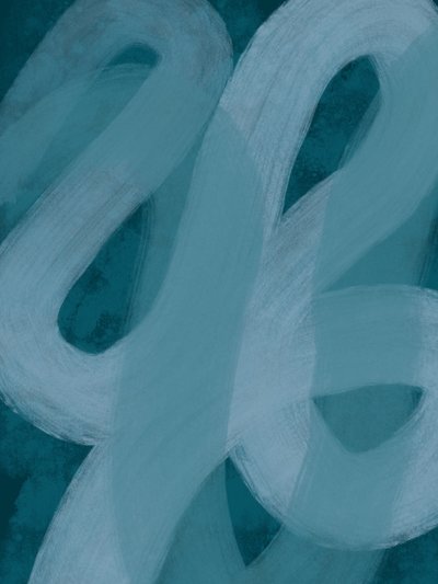 Abstrakt i flydende blågrøn af Studio Palette