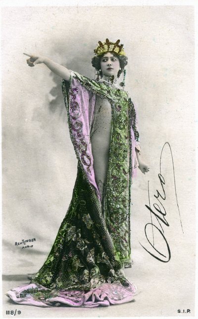 Det smukke Otero, postkort tidligt i det 20. århundrede. (Foto) af Studio Reutlinger