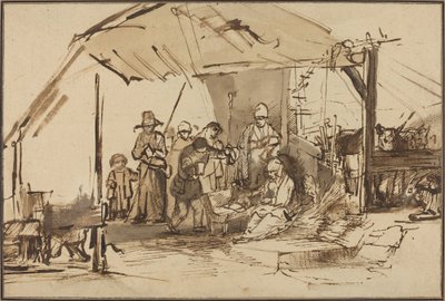 Hyrdernes tilbedelse af Studio of Rembrandt van Rijn