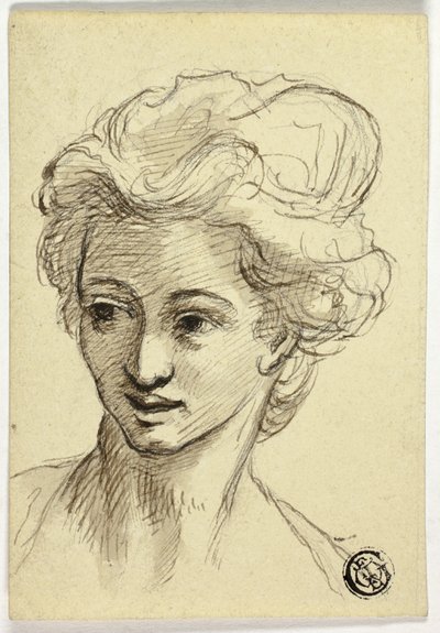 Kvindehoved, drejer til venstre af Style of Angelica Kauffmann