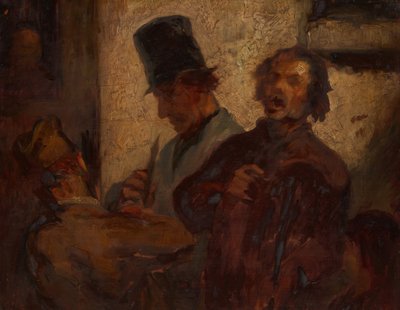 Gademusikanter, ca. 1855. af Style of Honoré Victorin Daumier.