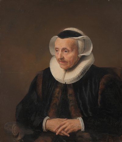Portræt af en gammel kvinde. af Style of Jacob Backer
