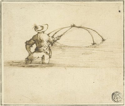 Fisker med Net af Style of Jacques Callot