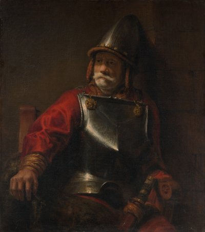 Mand i rustning Mars. af Style of Rembrandt