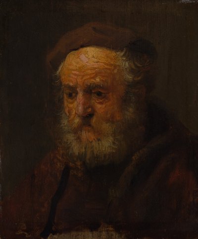 Studieleder af en gammel mand. af Style of Rembrandt