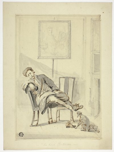 Den trætte sportsmand af Style of William Hogarth