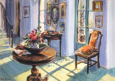 Vanessas sunlit hall, 1995, (gouache på kort) af Sue Wales