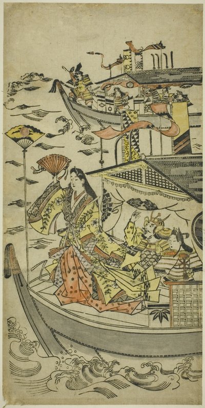 Lady Tamamushi rejser et fanmål af Sugimura Jihei