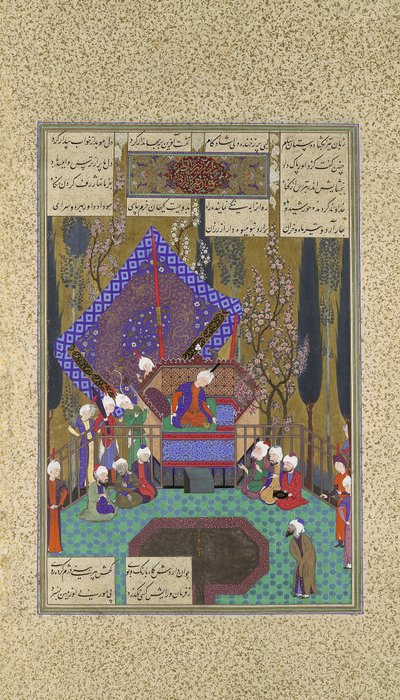 Zal Consults the Magi, Folio 73v fra Shahnama Book of Kings..., ca.1530-35 af Sultan Muhammad
