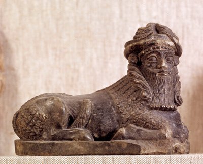 Østlig antikvitet: tyr Pie androcephale. Bronze og sølv statuette. Sumerisk periode. Fra Sumer. Paris, Louvre-museet af Sumerian Sumerian