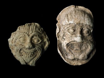 Dæmonens hoveder Humbaba (terracotta) af Sumerian Sumerian