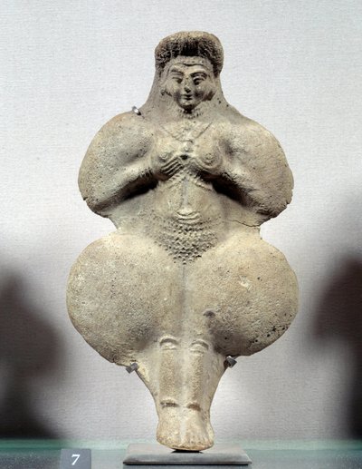 Orientalsk kunst: terracotta statuette af kvinde, der holder hendes bryster, sandsynlig repræsentation af Ishtar, frugtbarhedsgudinden. Fra Susan. Iran. Elamit periode. 14.-12. århundrede f.Kr. Søn 0,16 m. Louvre-museet af Sumerian Sumerian
