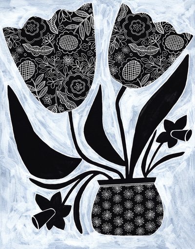 Mønstrede folkemusikblomster af Susan Black