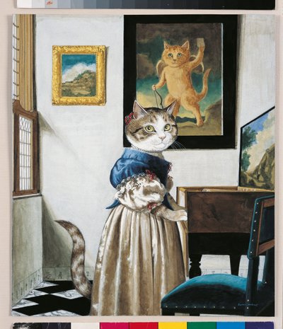 Illustration fra Cats Galore! Et kompendium over kultiverede katte (udg. 2015) af Susan Herbert