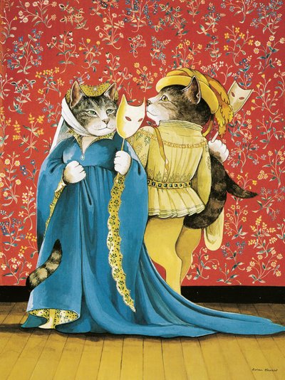 Illustration fra Shakespeare Cats: Plakatbog (udgivet 2016) af Susan Herbert