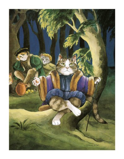 Illustration fra Shakespeare Cats: Plakatbog (udgivet 2016) af Susan Herbert