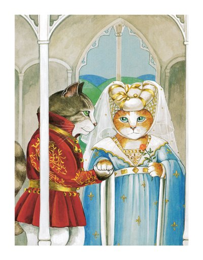 Illustration fra Shakespeare Cats: Plakatbog (udgivet 2016) af Susan Herbert
