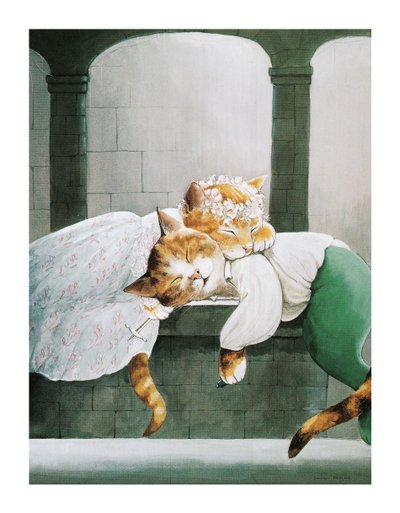 Illustration fra Shakespeare Cats: Plakatbog (udgivet 2016) af Susan Herbert