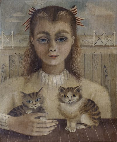 The Cat Girl (olie på lærred) af Suzanne Cooper