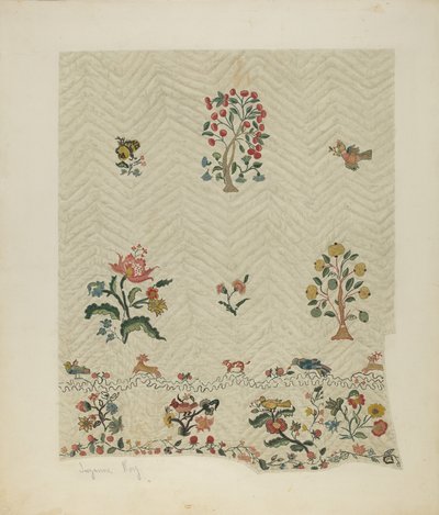 Sengetæppe, ca. 1941. af Suzanne Roy