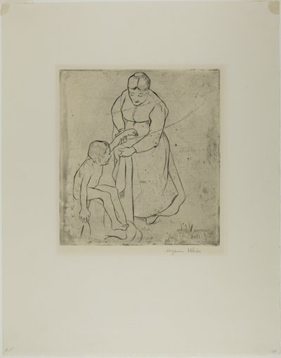 Bedstemor og barn af Suzanne Valadon