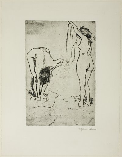 To kvinder, der tørrer sig af Suzanne Valadon