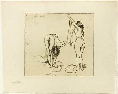 To kvinder, der tørrer sig af Suzanne Valadon