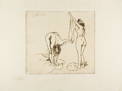 To kvinder, der tørrer sig af Suzanne Valadon