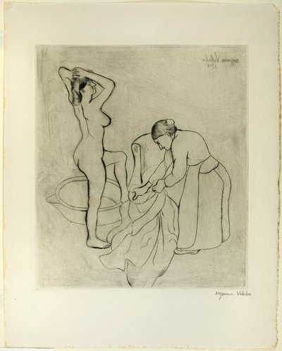 Kvinde med store bryster og gammel kvinde af Suzanne Valadon