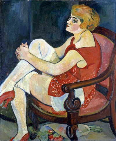 Kvinde med hvide strømper, 1924. af Suzanne Valadon