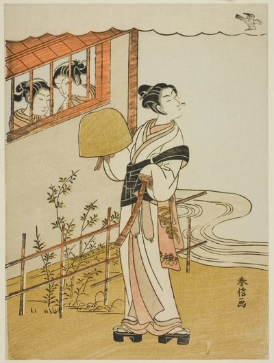 (Faksimile) Den fjerde måned (Uzuki), fra serien "Popular Versions of Immortal Poets in Four Seasons (Fuzoku shiki kasen)" af Suzuki Harunobu