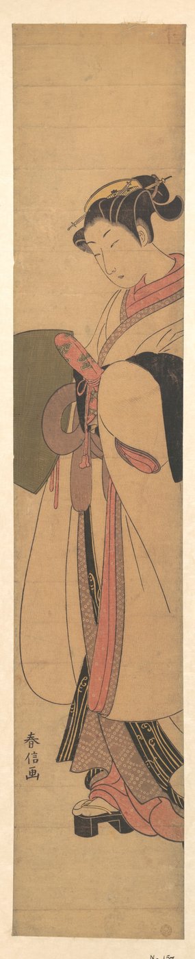 Ein Mädchen als Komuso af Suzuki Harunobu