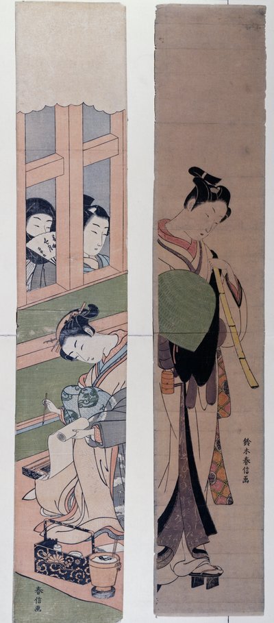 Courtesans, af Suzuki Harunobu (1725-1770), Japan af Suzuki Harunobu