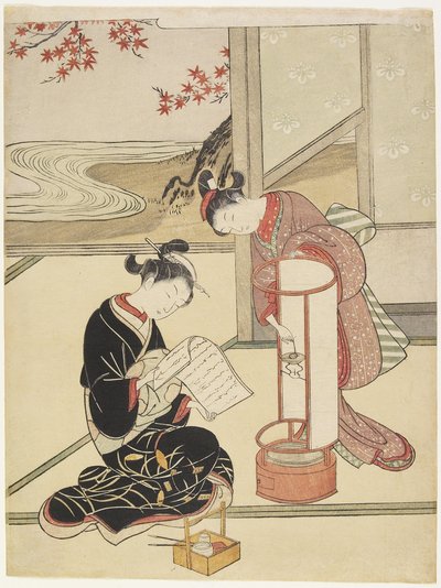 Lygtens aftenglød, efter 1766 af Suzuki Harunobu