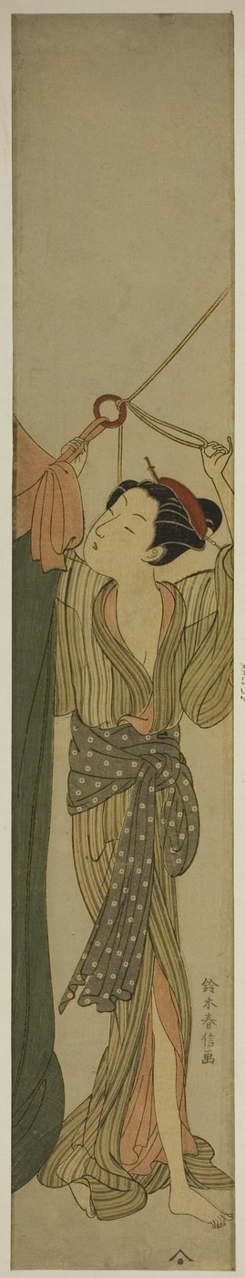 At hænge et myggenet op af Suzuki Harunobu