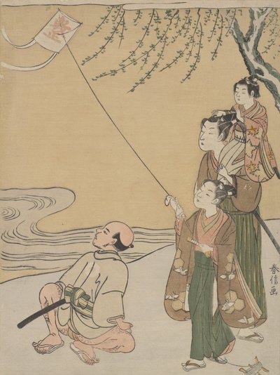 Drageflyvning, ca. 1766., ca. 1766. af Suzuki Harunobu