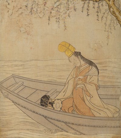Kvinde i en båd af Suzuki Harunobu