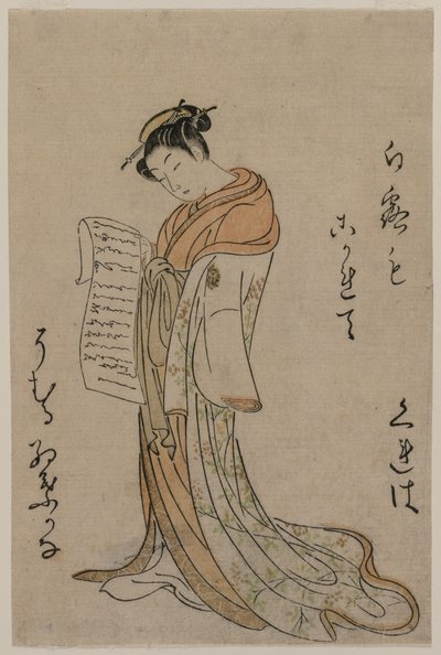 Kureha fra Gakuiseya fra Selection of Beautys from the Pleasure Quarters af Suzuki Harunobu