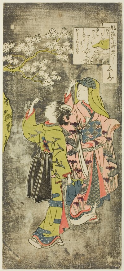 Ono no Komachi af Te Wate r Fall (Shimizu), fra Te Series Te Seven Facio be a Spects of Komachi (Furu Yatsu City 7 Komachi) af Suzuki Harunobu