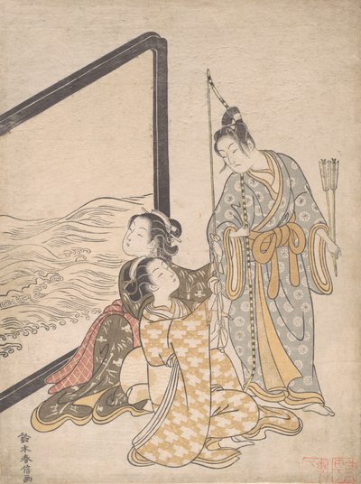 Parodi på Gen no Tametomo, 1765. , 1765. af Suzuki Harunobu