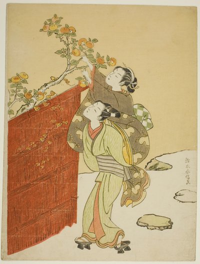 At plukke persimmons af Suzuki Harunobu