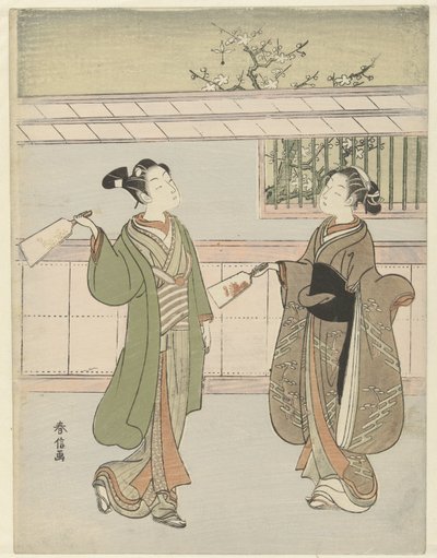 spiller fjerbold af Suzuki Harunobu